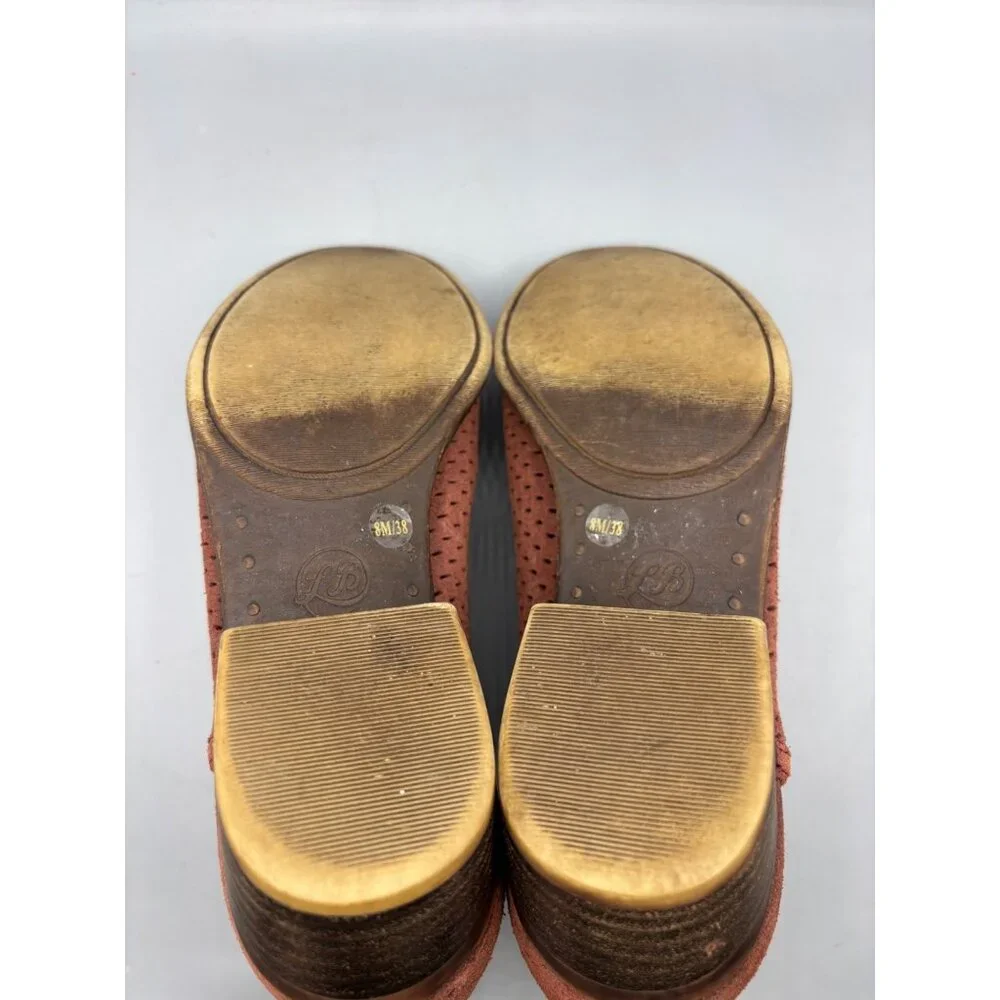 Lucky Brand Womens Booties 8 Baley Cedar Oiled Suede Perforated‎